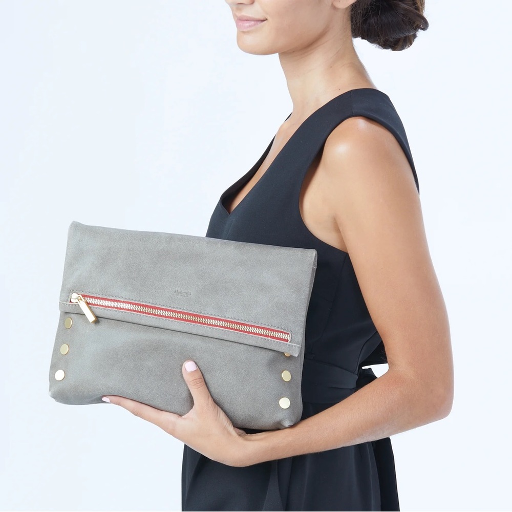 Hammit VIP Large Pewter Crossbody Clutch